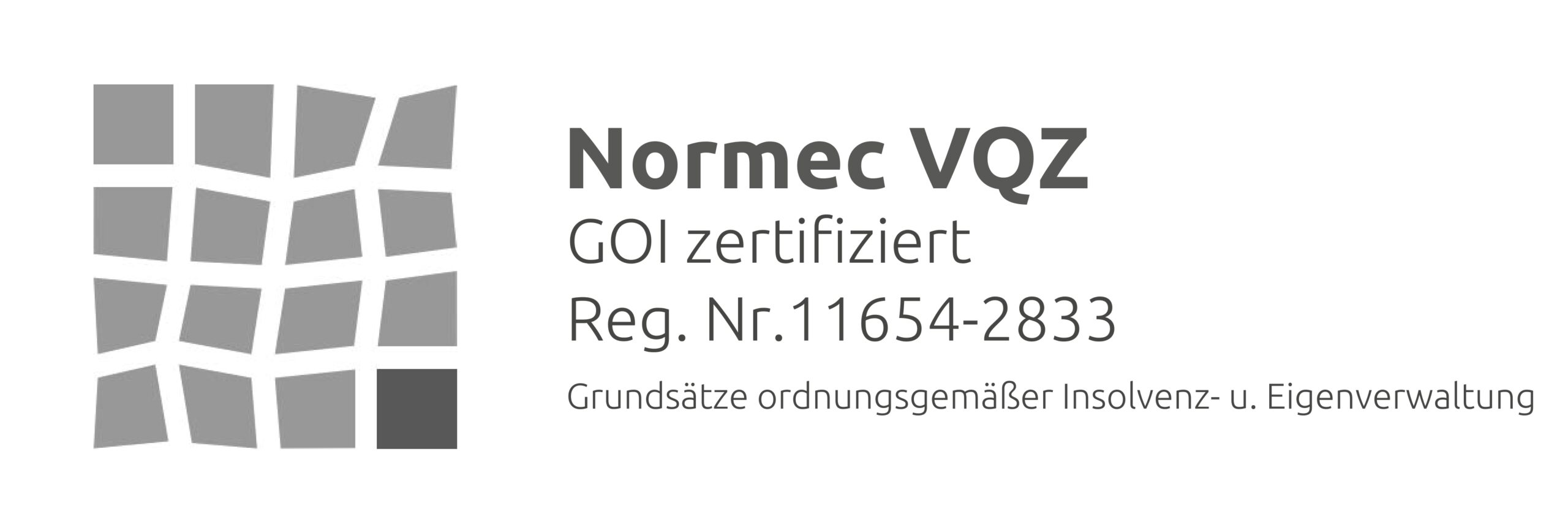 Zertifizierungslogo GOI Normec VQZ sw Zertifizierungslogo GOI Normec VQZ sw